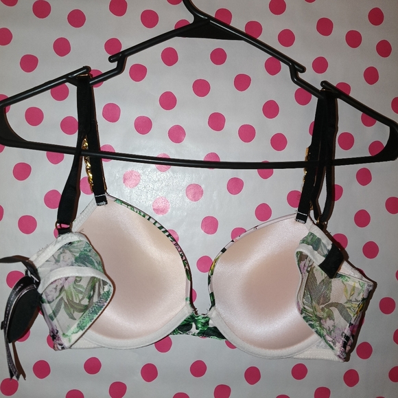Victoria's secret Very Sexy Pushup Gold Strap Bra 34B Tropical Print  🍹☀️ 🌺 - Picture 6 of 7